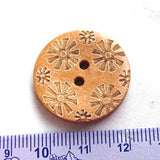 New Mix 50Pcs Brown Carve Flowers Wood Sewing Buttons Bead 25Mm Craft