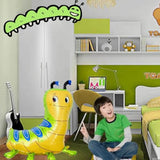 3Pcs Huge Caterpillar Foil Balloon, Helium Floating Long Lasting Caterpillar Balloon For Caterpillar Birthday, Spring Birthday Garden Decoration, Reptile Party Decorations
