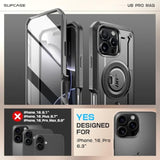 SUPCASE for iPhone 16 Pro Case with Stand (UBPro Mag), [Support MagSafe] [Built-in Screen Protector & Belt Clip] [Military-Grade Protection] Magnetic Phone Case for iPhone 16 Pro 6.3'' 2024, Black