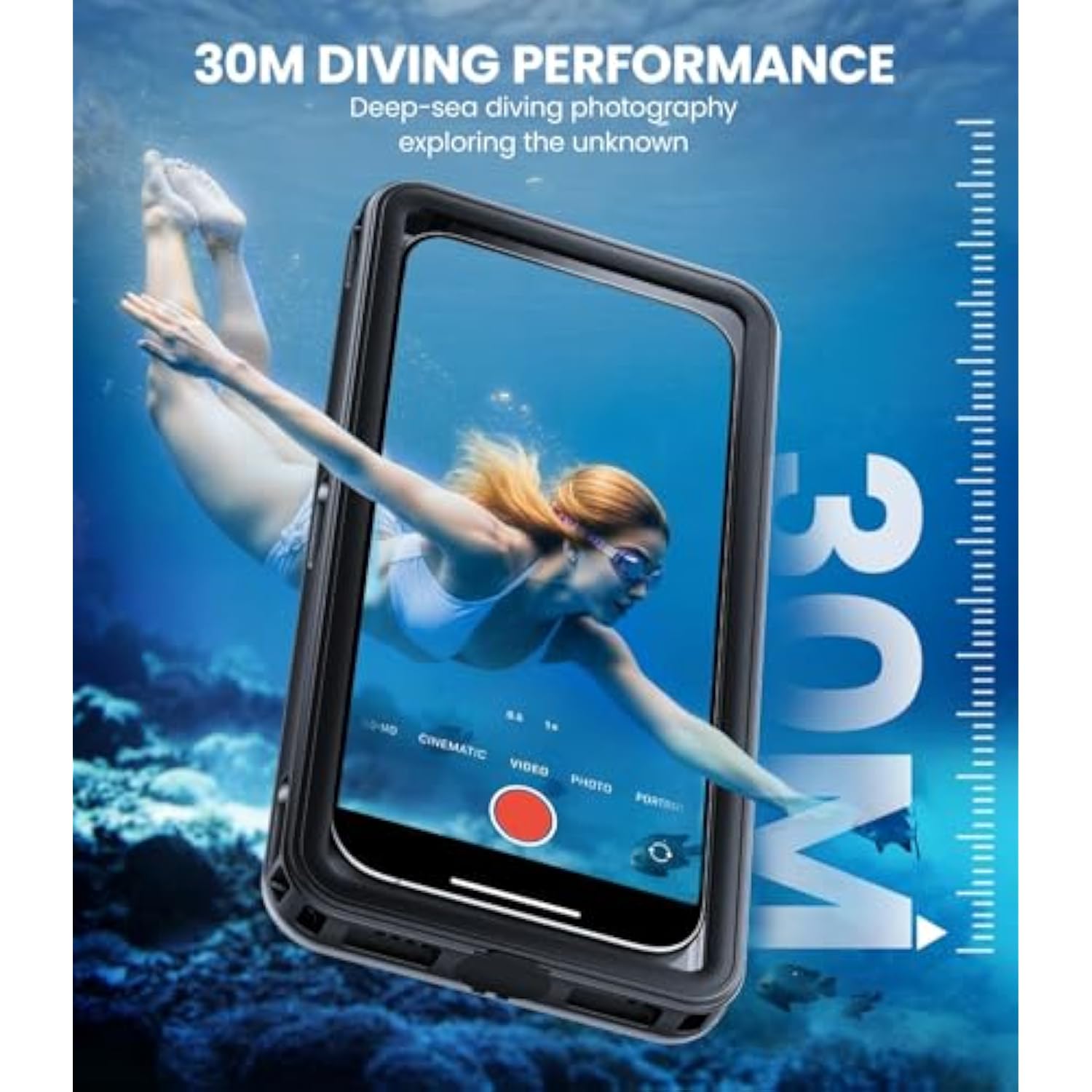 Waterproof Phone Case With Lanyard, Underwater Phone Cases For Snorkeling/Diving/Swimming/Filming, Ip68 Water Proof Touchscreen Case For All Cell Phones: Iphone/Samsung/Moto/Pixel - Black