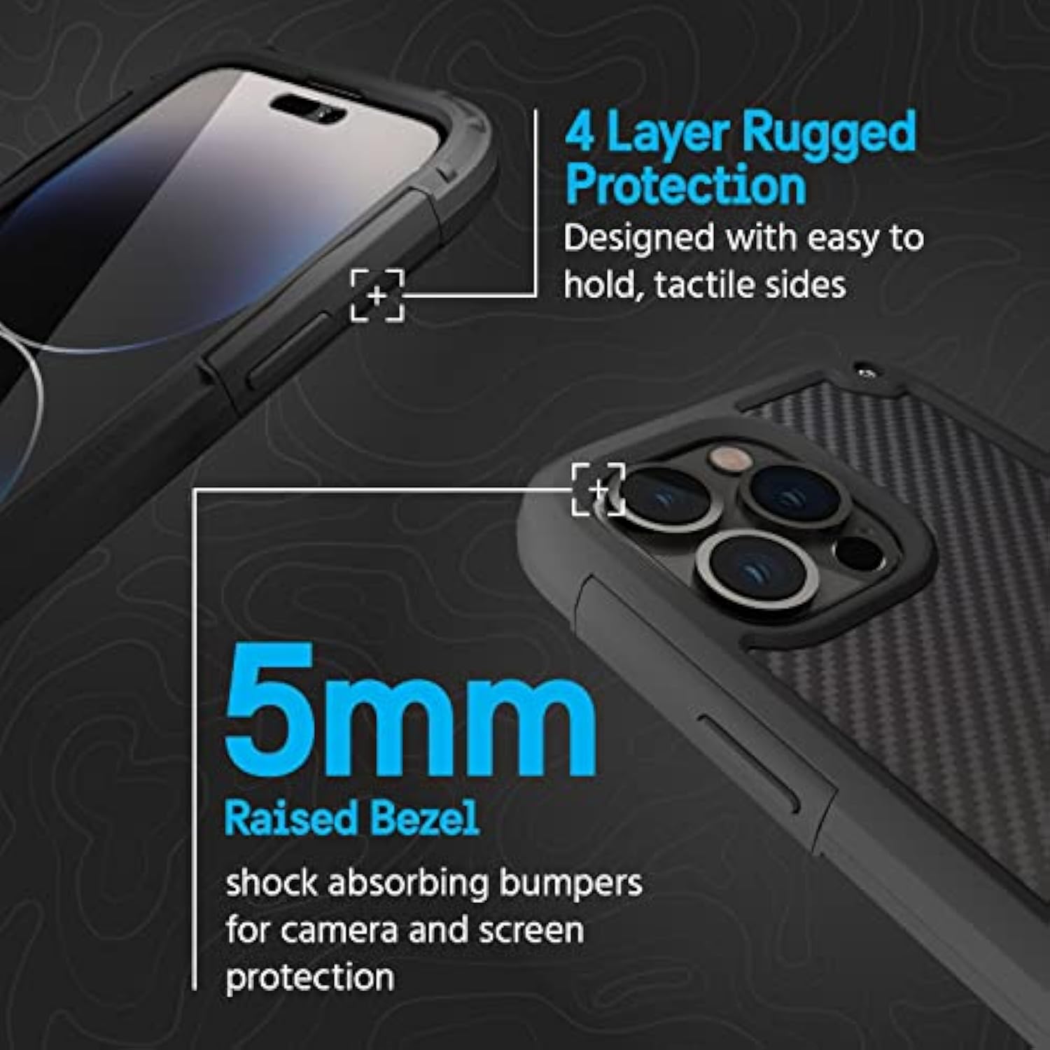 Shield Series - Iphone 13 Pro Max Case/Iphone 12 Pro Max Case [21Ft Military Grade Drop Protection] [Wireless Charging Compatible] Protective Cover With Belt Clip Holster Kickstand - Black