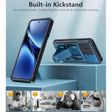 For Motorola Moto-G Stylus-5G-2025 Case: Military Grade Dropproof Cell Phone Cover With Kickstand & Slide | Heavy Duty Rugged Phonecase Bumper Textured Protector(Blue)