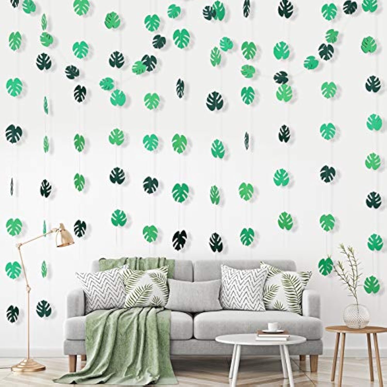 4 Pieces 13 Feet Palm Tropical Banner Palm Leaf Banner Hawaii Luau Par