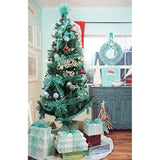 Snowflake Sheer Wired Teal Ribbon For Christmas Tree - 50 Yards, Top Bows, Garland, Gift Wrapping, Wreaths - 2.5