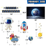 Outer Space Party Supplies, 87Pcs Party Decorations - Rocket Balloons, Solar System Swirl Decorations, Cupcake Toppers, Astronaut Birthday Banner, Backdrops
