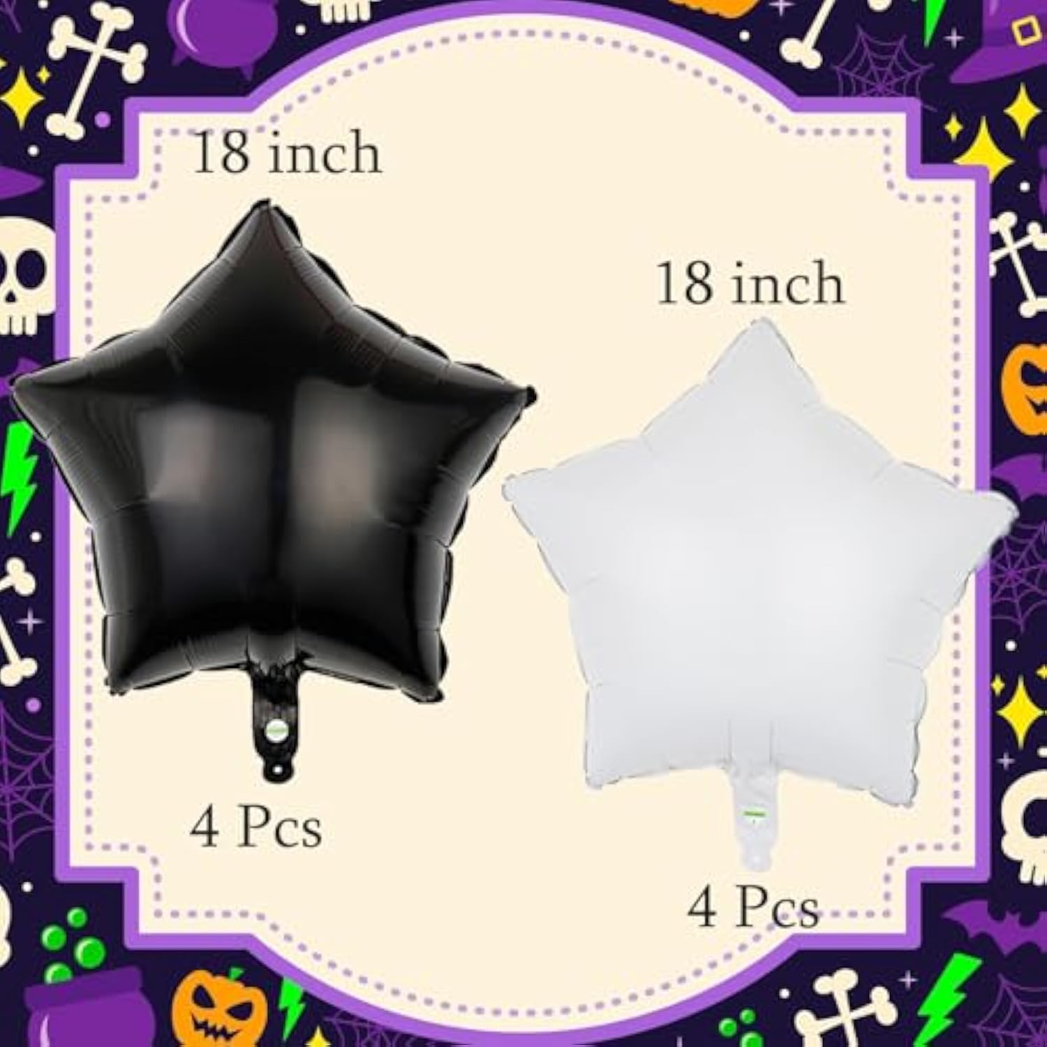 16Pcs Halloween Skull Balloons - Party Decorations for Birthday, Baby Shower & Holiday Events