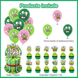 Frog Party Decorations – 83Pcs Set with Banner, Balloons, Cupcake Toppers & Stickers for Kids