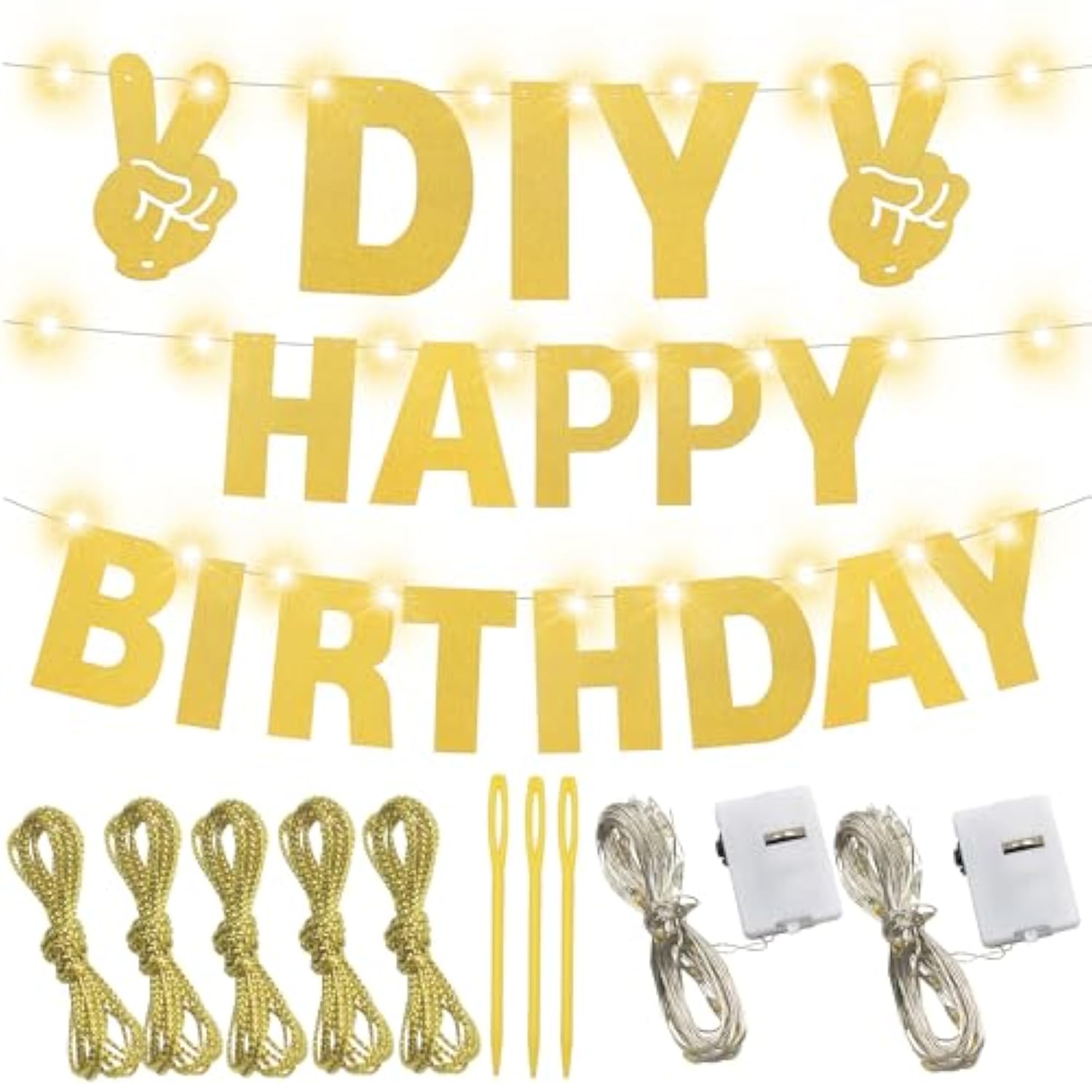 167Pcs Diy Glitter Customizable Banner Kit Custom Banner Happy Birthday Personalized Letter Banners Decor For Christmas Baby Shower Birthday Party Decorations Supplies(Glitter Gold?