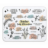 Boho Teacher Daily Affirmations Inspirational Quotes Mousepad 9.5×7.9 Inch Non-Slip Rubber Base Square Mouse Pads For Computers Laptop Office Home Dorm Desk Decor,Teacher Gifts