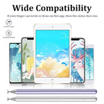 Stylus Pen For Ipad, Stylus Pens For Apple/Iphone/Ipad Pro/Mini/Air/Android/Microsoft/Surface All Capacitive Touch Screens Universal With 4 Replacement Tips (2 Pcs, Purple And Silver)