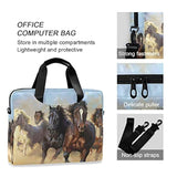 Running Horses Laptop Messenger Bag Case Sleeve Crossbody Briefcase For Men Women With Shoulder Strap Handle 13 14 15.6 Inch