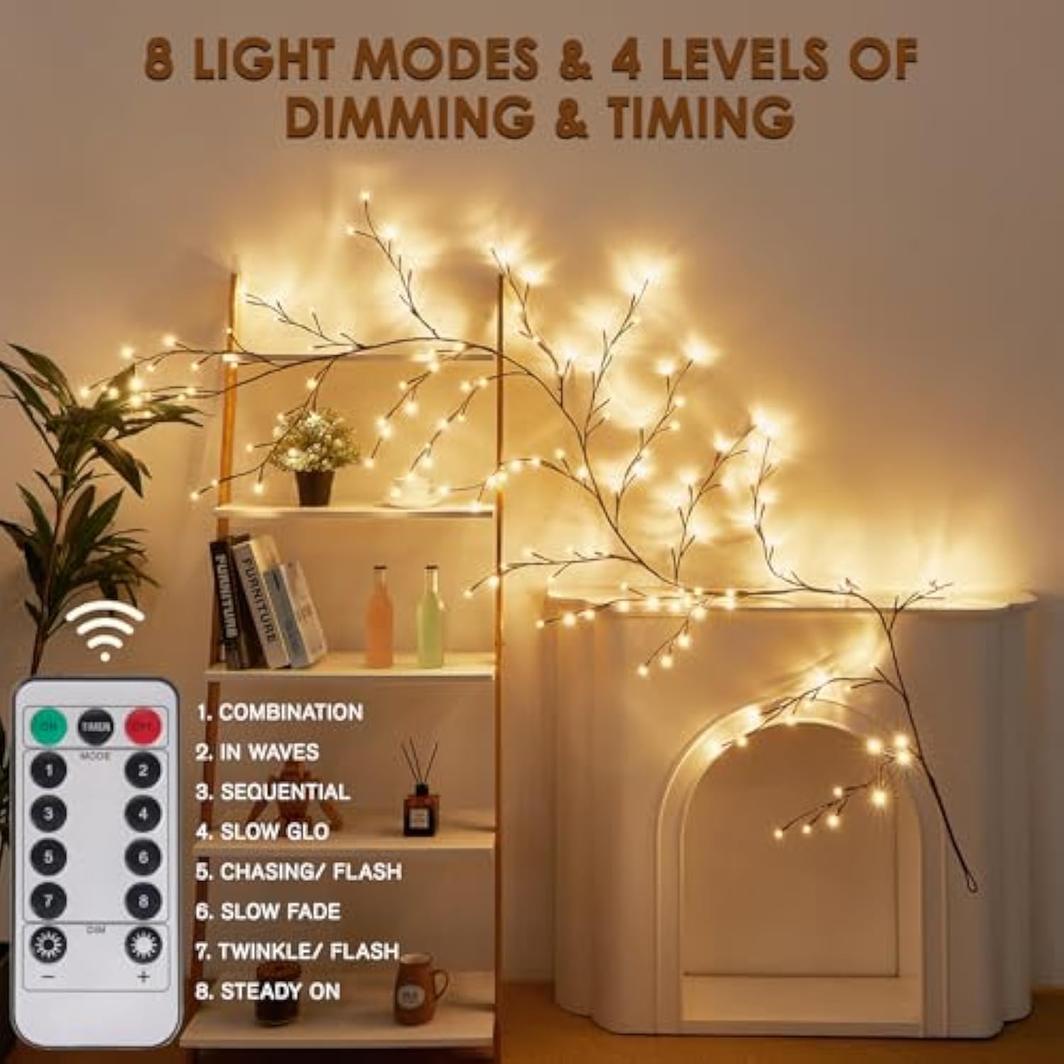 Enchanted Willow Vine Lights 9.3Ft 160Led, Vines For Home Decor Lighted Tree For Walls In 8 Modes & Timer, Branches Ligh