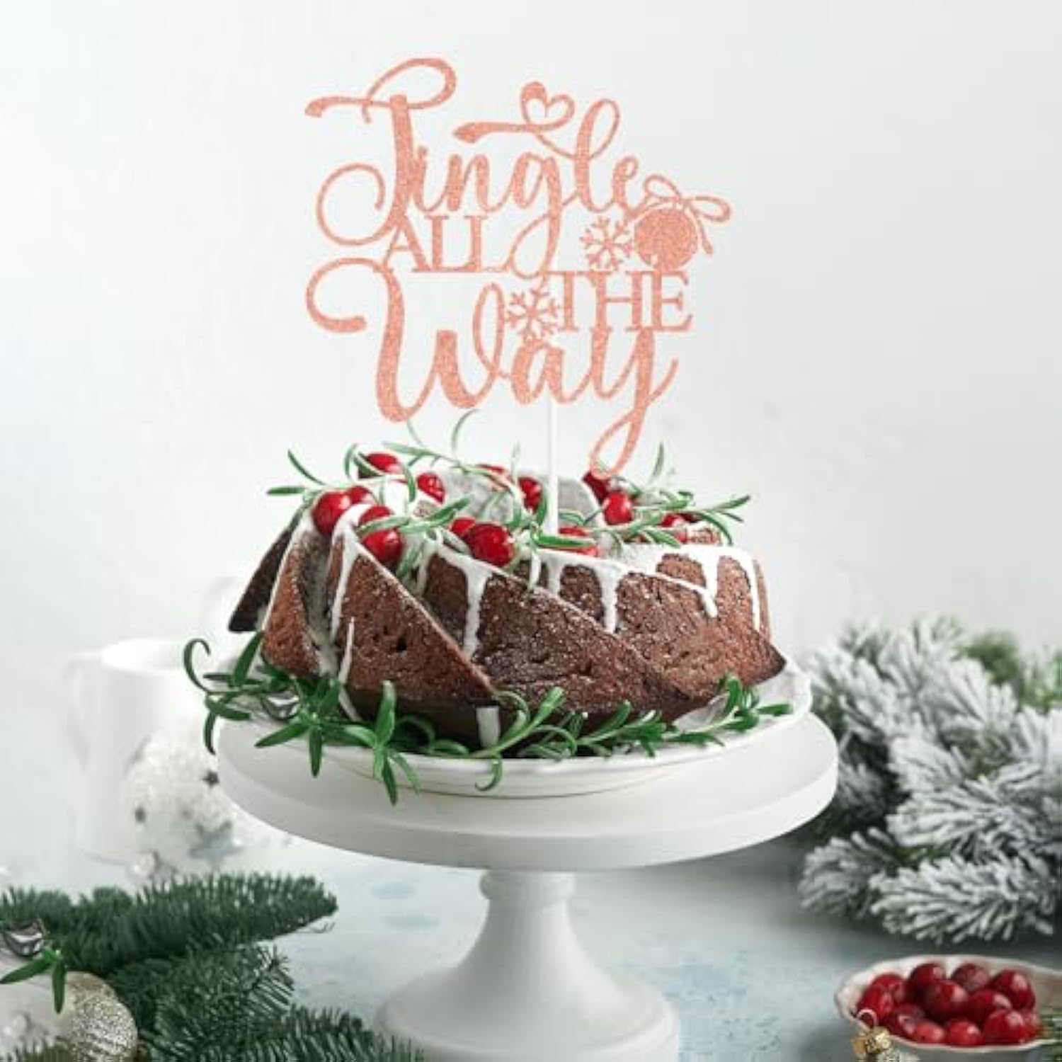 Jingle All The Way Cake Topper Christmas Holiday Party Decorations