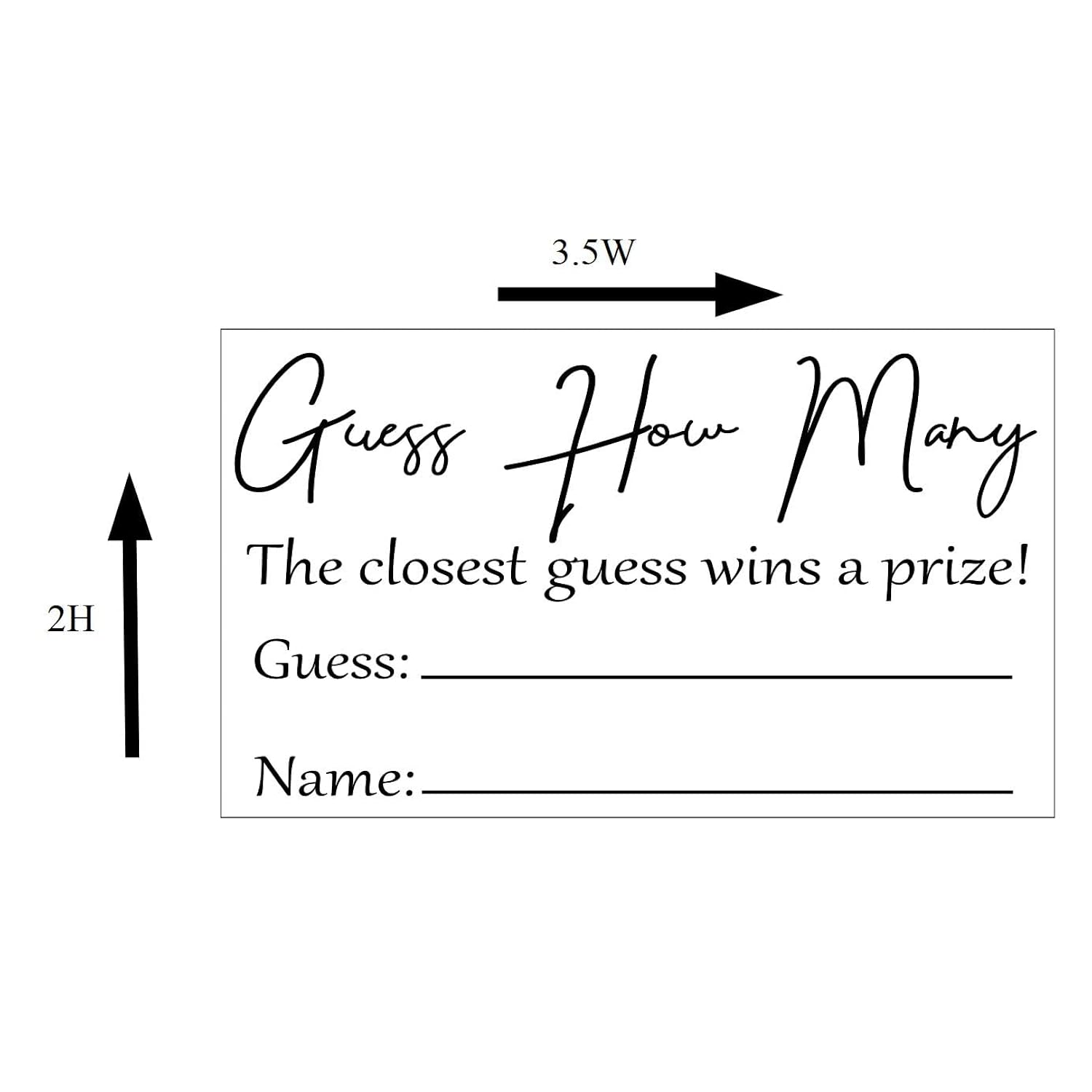 Guess How Many Game Cards Set Of 50 Shower Games Bridal Shower Baby Shower