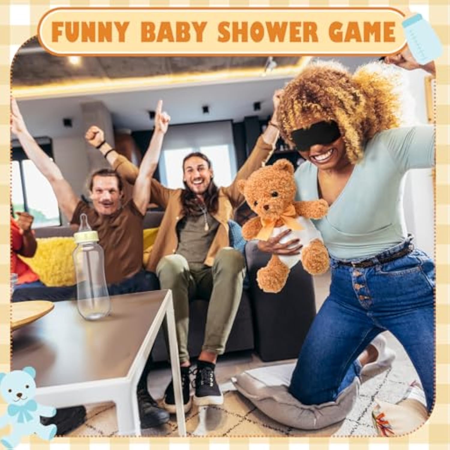 36 Pack Bear Blindfolded Diaper Changing Bottle Chug Baby Shower Games Set Boys Girls Funny Baby Dolls Diapers For Gender Reveal Bridal Shower Games Prizes Gifts For Adults