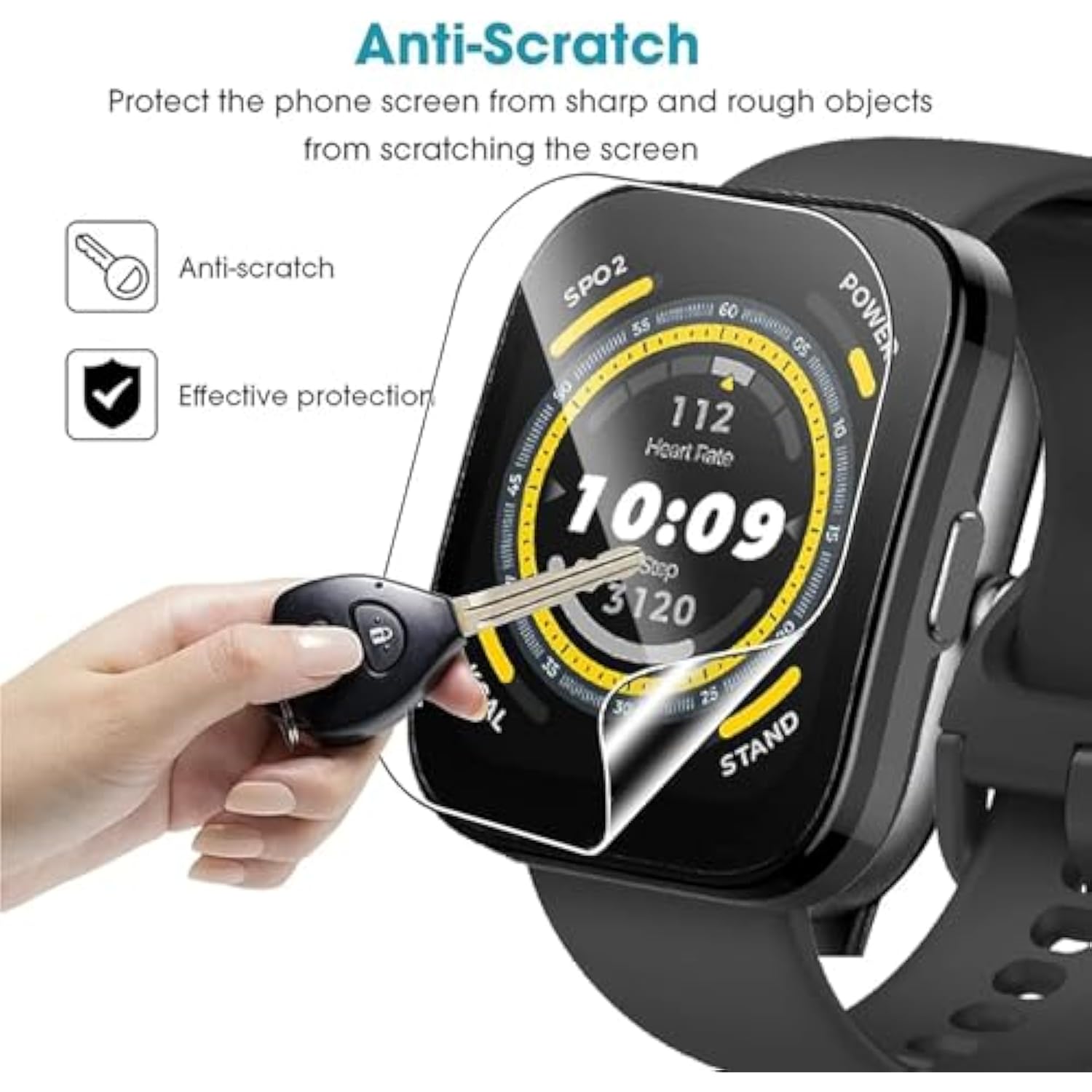 Transparent Hydrogel Film (8Pcs) For Amazfit Bip 6 Smart Watch 46Mm, 1.97" Soft Tpu Screen Protector Ultra-Thin, Touch Sensitive, Self-Healing, Explosion-Proof, Fingerprint Unlock