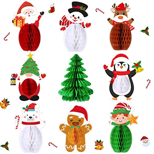 Christmas Honeycomb Decorations Table Toppers Centerpieces