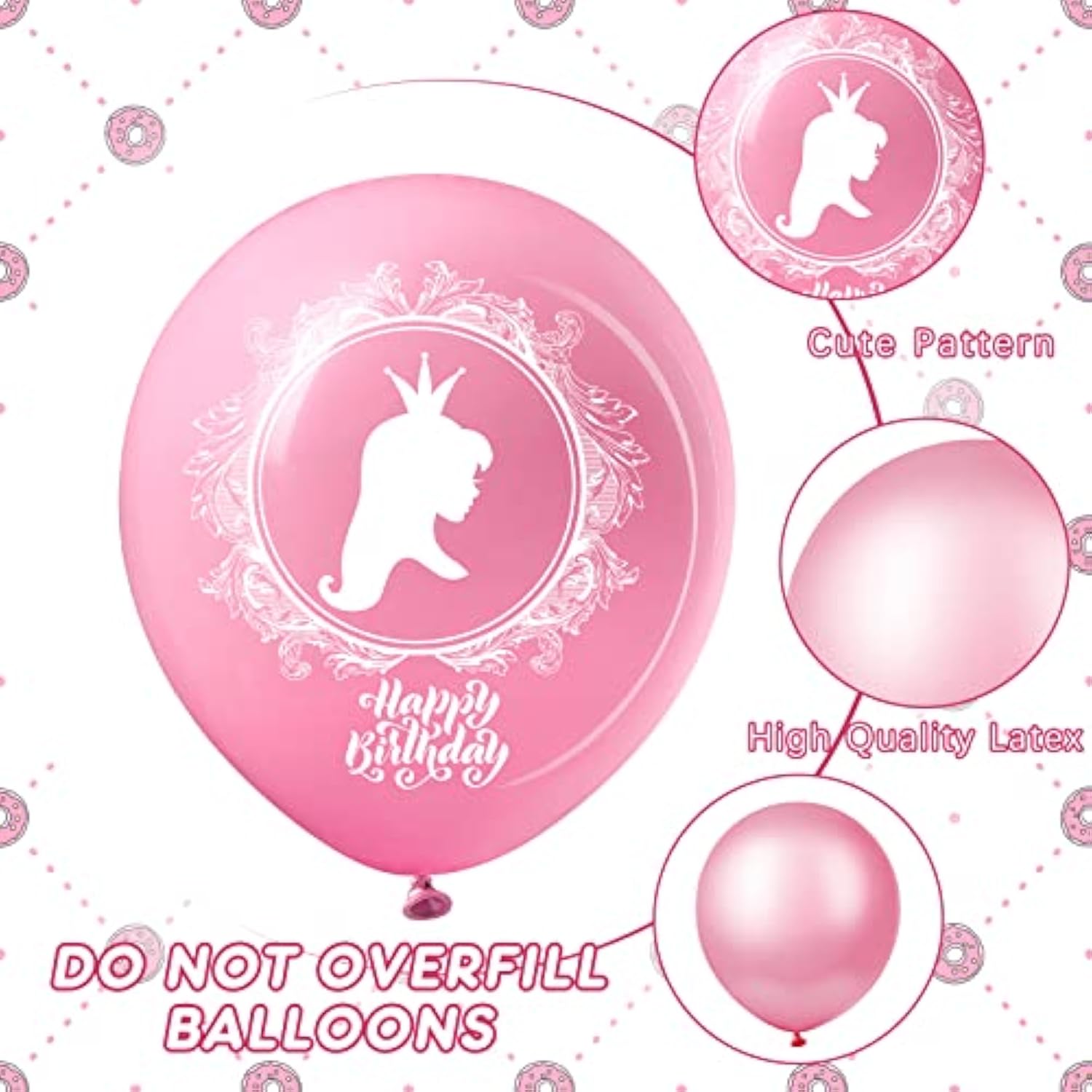 48 Princess Balloons – Pink Confetti Party Decor for Birthdays, Baby Showers & More