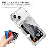 For Iphone 15 Case Wallet Clear Protective Phone Case With Credit Card Holder Heavy Duty Protection Shockproof Anti-Scratch Anti-Yellow Cover For Iphone 15 6.1 Inch Transparent