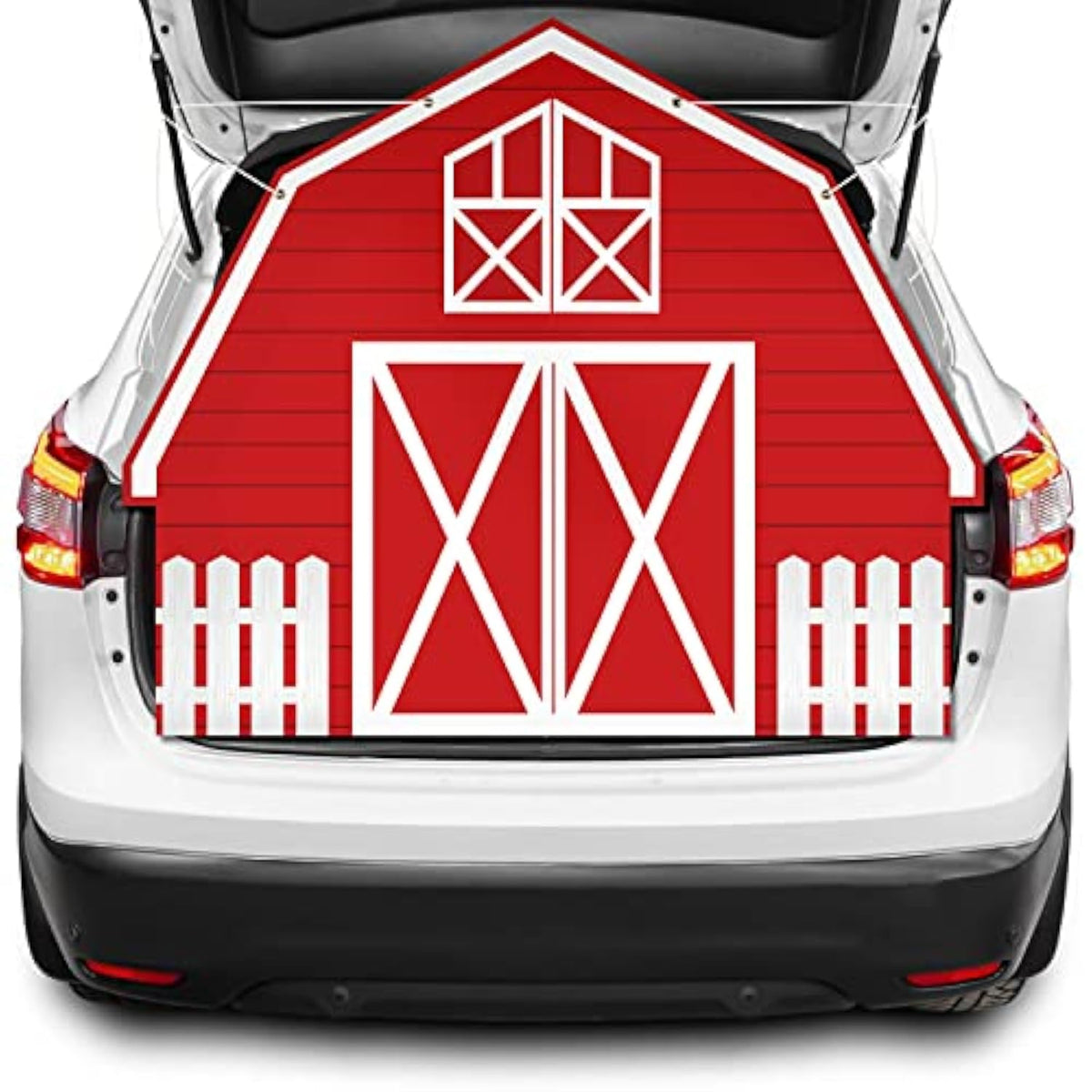 Farm Theme Trunk Or Treat Decorations Banner For Cars, Red Farmhouse C