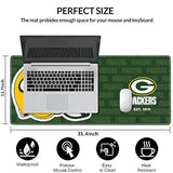 Large Gaming Mouse Pad With Non-Slip Rubber Base For Laptop Computer Desktop Keyboard,Green Design Stitched Edges Mouse Desk Mat For Football Sport Fans
