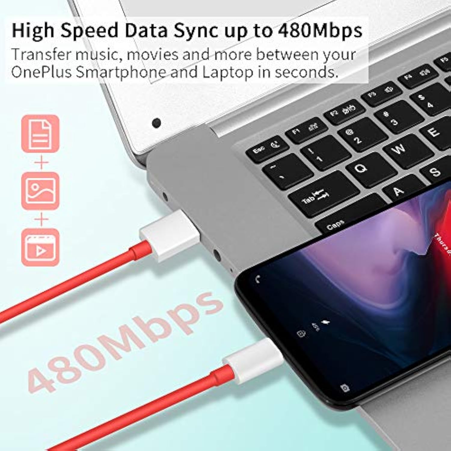 Usb C Cable For Supervooc Charging 80W For Oneplus 13 13R 12 Open 11 10 Pro/Nord/N30 6Ft Warp Dash Charge Cable For Oneplus 7 8 Pro 7T 6T 6 5T, 2-Pcs Usb To Type-C Fast Charge Data Transfer Cord