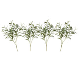 4 Pcs Artificial Olive Branches For Vases 19 Inch Faux Olive Branch Stems Leaves With Fruits For Home Decor Weddings Party Vase Decorative Floral Arrangement