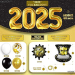 , New Year Eve Party Supplies 2024 Set - Big, Pack 41, Black And Gold 2024 Balloon Arch Kit | Happy New Year Banner, Happy New Year Decorations 2024 | New Years Balloons, Nye Decorations 2024
