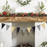 Golden Black Triangle Banner Pennant Bunting 15Pcs 10Ft Birthday Gatsby Decor