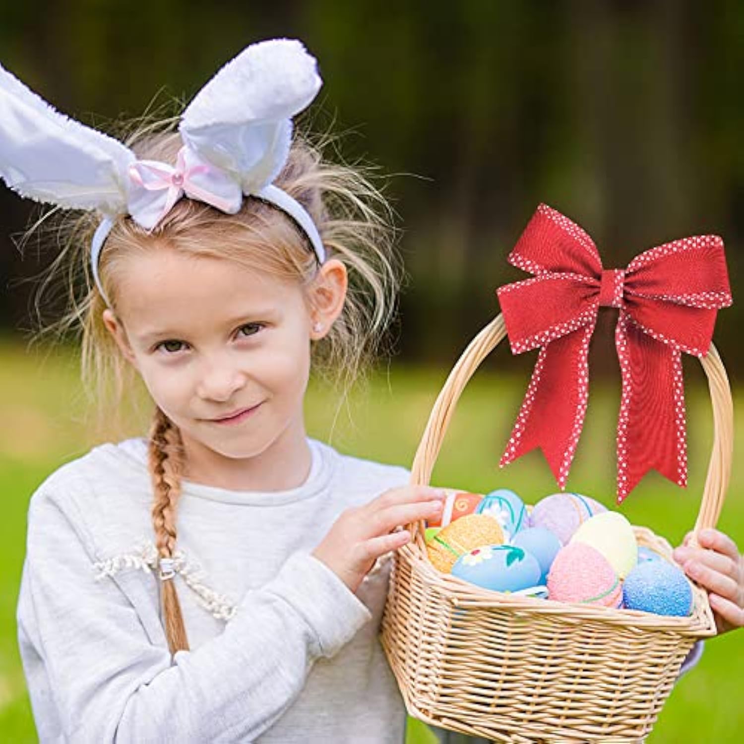 Red Wired Edge Ribbons 2.5" 10 Yards, Spring Solid Wired Edge Decorati