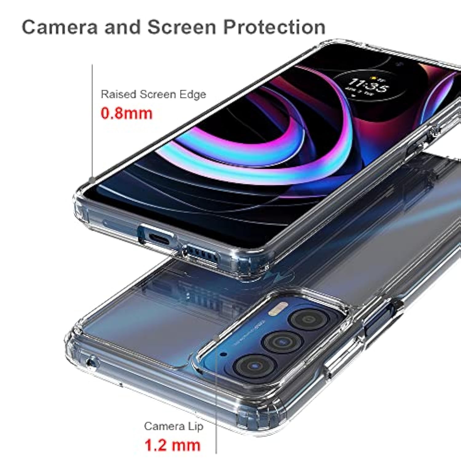 Slim Shockproof Protective Cover For Motorola Moto Edge 2021 - Crystal Clear Tpu Bumper Case