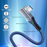 [6-Pack] Right Angle Usb Type C Cable, [6.6T] 90 Degrees C Charger Cable Fast