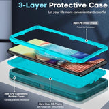 Compatible For Galaxy A71-5G Phone Case:?Not Fit A71 4G/ A71 5G Uw? Samsung A71 5G Phone Case Tempered Glass Screen Protector, Heavy Duty 3 In 1 Rugged, Military Grade Shockproof A 71 5G, Teal