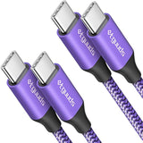 Purple Usb C To Usb C Cable [6Ft, 2-Pack], 60W Fast Charging Type C To Type C
