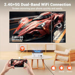 Mini Projector With Android Tv 11.0, Smart Projector With Wifi And Bluetooth, Portable Native 1080P Projector Builtin Netflix, Movie Projector For Outdoor/Indoor Home Cinema With 8,000+ Apps
