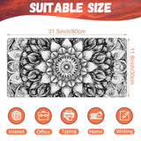 Large Gaming Mouse Pad For Desk, Black And White Mandala Desk Mat, Mandala Flower Desk Pad, 31.5"X15.7" Extended Big Computer Keyboard Mouse Pad With Non-Slip Base And Stitched Edge