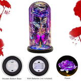 Valentines Rose Flowers Gifts For Her Women Mom Wife,Galaxy Crystal Light Up Purple Rose In Glass Dome Rose Gifts For Mom Girlfriend,Valentines Day Gifts For Her?Butterfly Birthday Gifts For Women