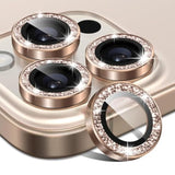 iPhone 16 Pro Camera Lens Protector Glitter Bling Tempered Glass Desert Gold