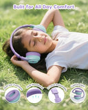 Kids Headphones, 74/85/94dB Volume Limiter, Foldable Wired Over Ear Headphones for Travel, 3.5mm Jack, Toddler Headphones for School, Chromebook,
