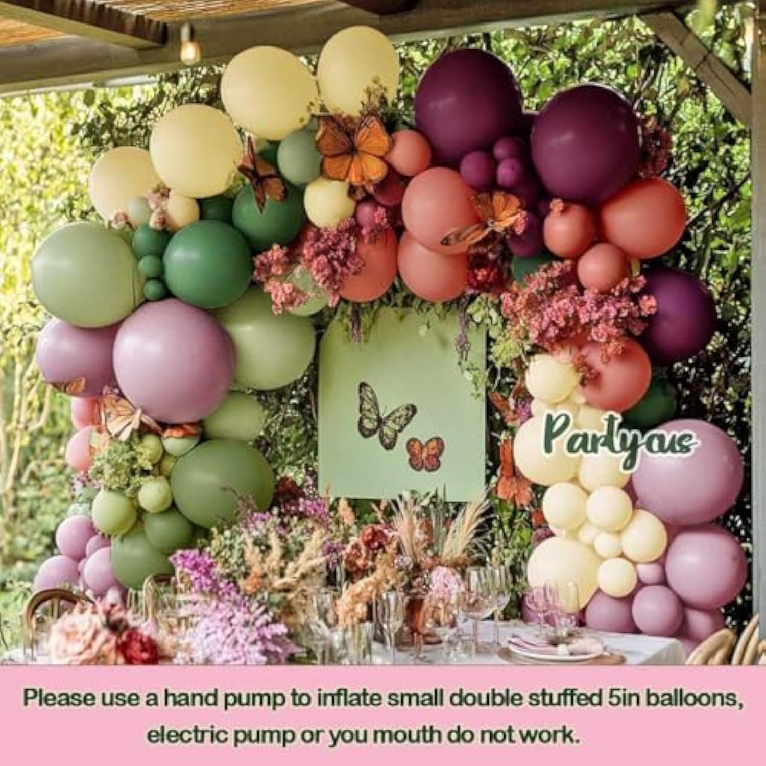 Dusty Pink Green Yellow Balloon Garland - Double Stuffed Sage Green Olive Matte Pastel Plum Balloon Arch Kit For Baby Shower Birthday Floral Summer Party Decoration