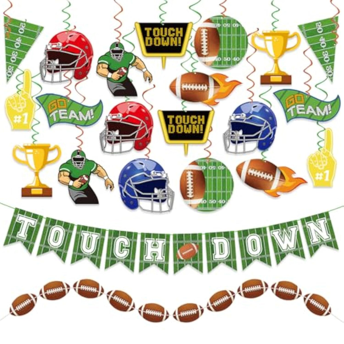 34Pcs Football Party Decorations: Super Bowl & Game Day Supplies for Birthdays