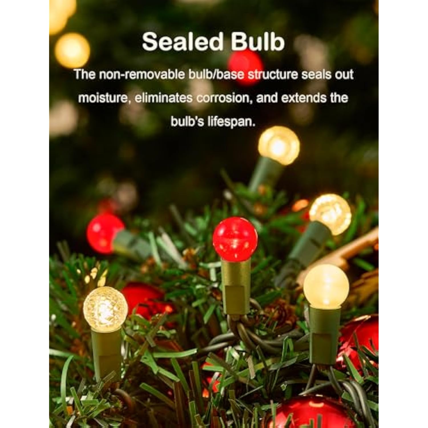Christmas Lights Outdoor 24Ft 70 Led G15 Multi Color Globe Christmas String Lights With Green Wire For Indoor Patio Xmas