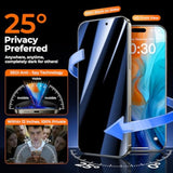 9H+ Military-Grade Tempered Glass For Iphone 17 Pro Max Privacy Screen Protector [25° Anti Spy & Longest Durable ] Shatterproof Hd Clear, Easy Install, Bubble Free, 2 Pack