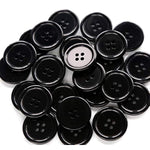 1 Inch (25Mm) Black Resin Buttons Sewing Flatback Button For Garment Diy Craft Decoration Pack Of 50Pcs
