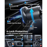 2025 Upgraded Phone Holders For Your Car With New Metal Hook Clip, Handy Air Vent Cell Phone Car Mount [One Hand Operation], Universal Automobile Cradle For Iphone Android And All Smartphones
