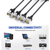 2Pack Cat6A Ethernet Cable Slim 3Ft, Thin Cat6 Ethernet Patch Cable 90 Degree