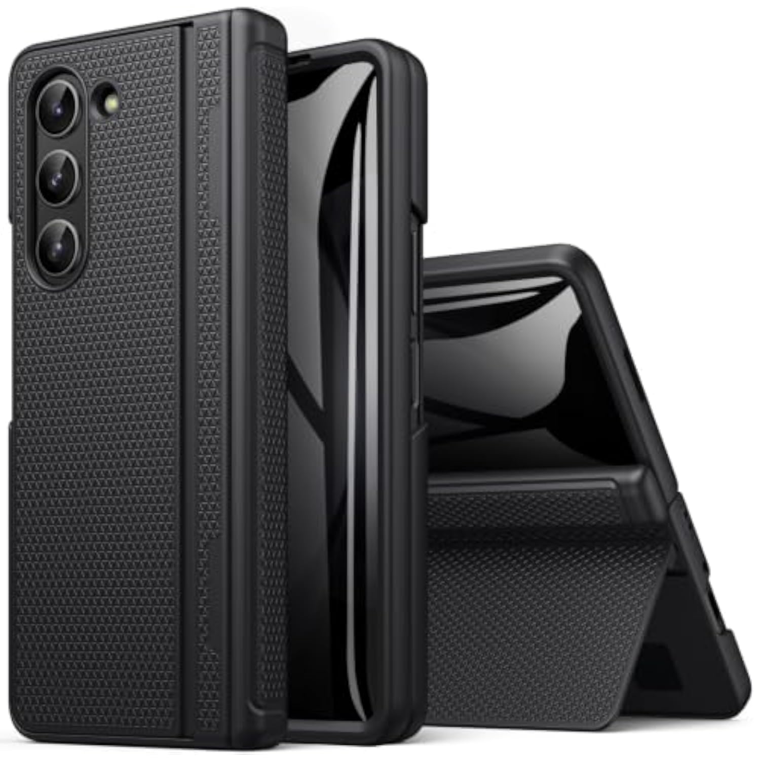 Samsung Galaxy Z Fold 5 Case with Stand and Privacy Screen Protector, Black