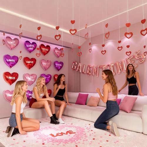 Happy Galentines Day Decorations for Party Supplies, Heart Galentines Balloons, Galentines Banner, Galentines Decor, Valentines Galentines Decorations