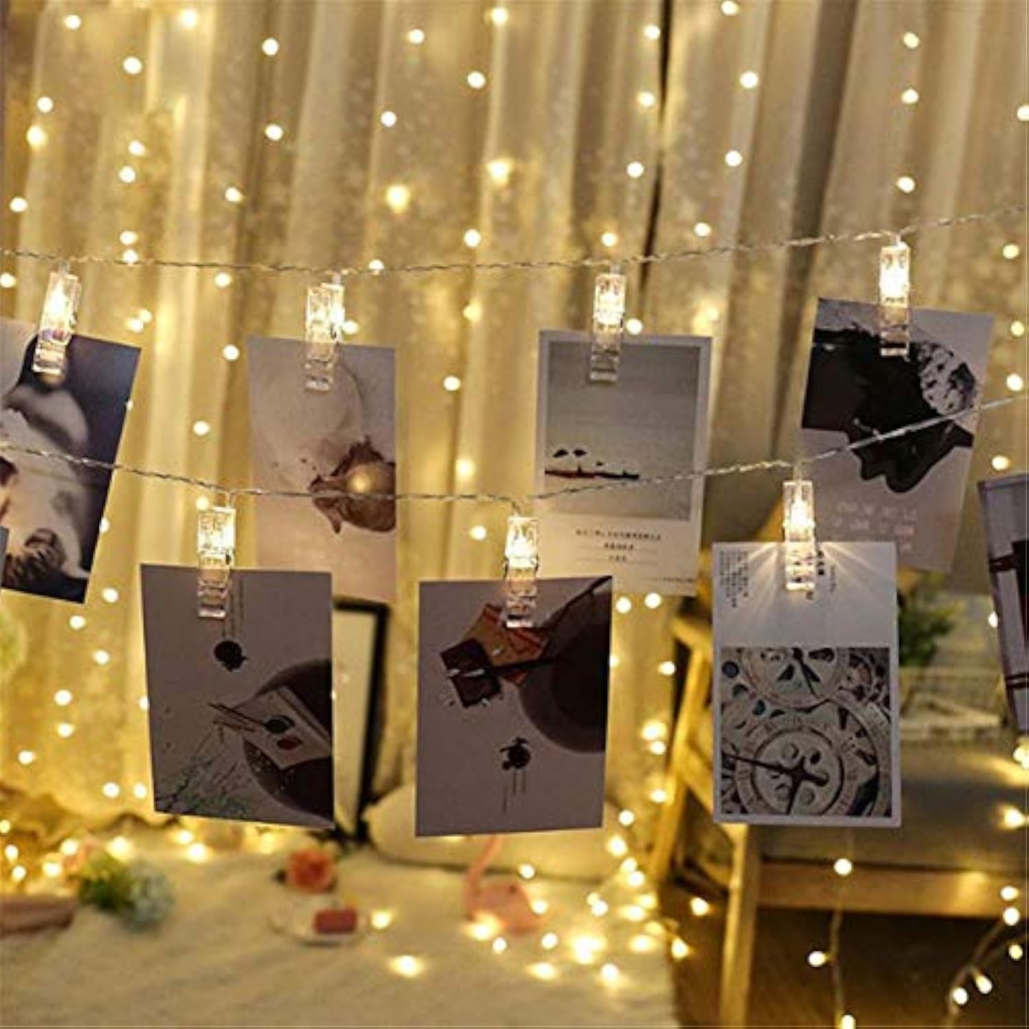 Photo Clip String Lights Led Fairy Clip String Lights Hanging Photo Pictures Battery Operated For Gifts Patio Christmas