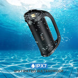 Monster Adventurer Max Portable Bluetooth Speaker, IPX7 Waterproof Wireless Speaker with Double Subwoofer Rich Bass, 100W Stereo Loud Sound with 24H Playtime for Outdoor Pool Beach, Gold